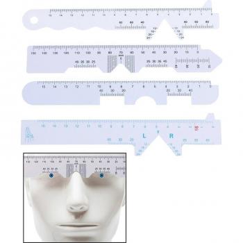 4pcs Set White Eye Straight Edge Pupillary Distance Rulers