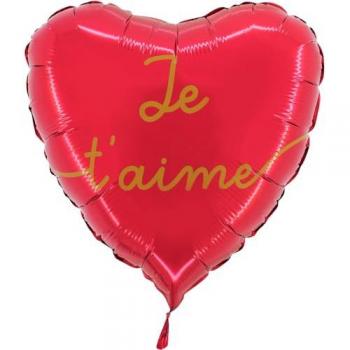 Ballon double face « Amour » en aluminium, 46 cm, rouge – G78217P