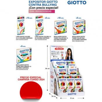 Expositor Sobremesa Giotto con diseño colorido para combatir el bullying