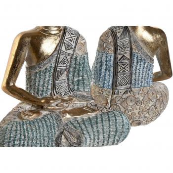 Decorazione Buda turchese 23 x 13 x 34 cm (2 pezzi)