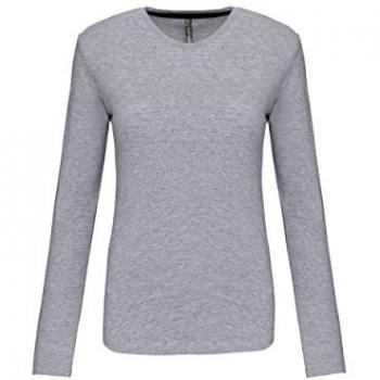 Damen Langarmshirt Col Rond in Violett von Kariban