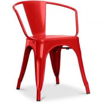 Chaise Bistrot Stylix Rouge – Design industriel en acier