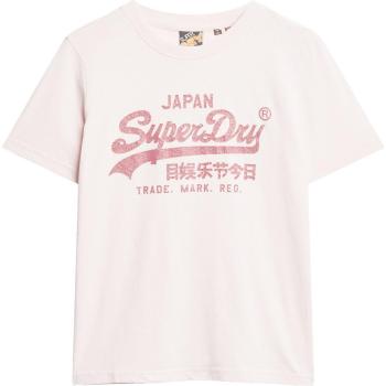 T-shirt da donna Superdry Metallic Vl Relaxed Mauve Chalk Pink XS