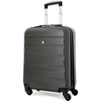 Aerolite 55x40x20 Cabine 40L – Valise Légère ABS, 4 Roulettes, Gris Foncé