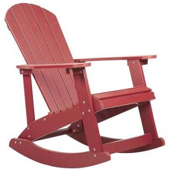 Fauteuil d'extérieur rouge à bascule Adirondack