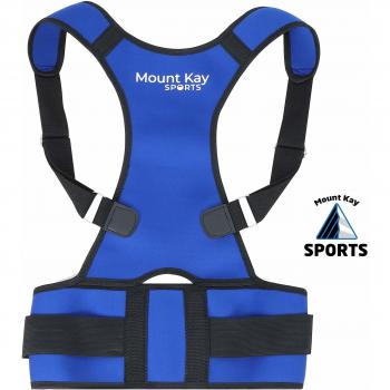 Mount Kay SPORTS Premium Rückenstütze zur Haltungskorrektur für Damen und Herren (Blau, XXL)