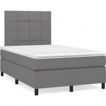 LED‑Boxspringbett „Dunkellicht“ von VidaXL – 120 × 190 cm, Dunkelgrauer Stoff, integrierte Beleuchtung