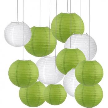 Set de 20 faroles chinos blancos para decoración de compromiso