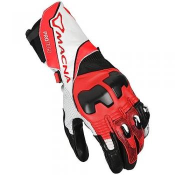 Gants de moto Macna Protego Rouge Blanc Noir XL