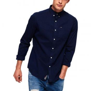 Superdry Ultimate Shirt – Fischgrat‑Muster, Herren, Blau (L)