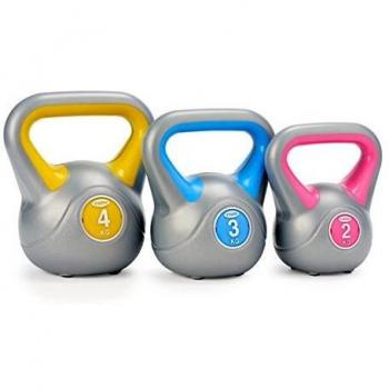 York Vinyl Kettlebells Set 2,3,4kg Anti-Slip Strength Training Weightlifting Kit