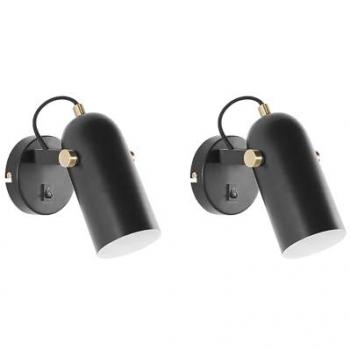 Moderne Wandlampe aus Metall Schwarz