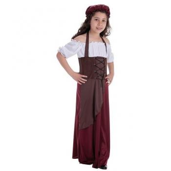 Kid’s Red Medieval Tavern Costume – Vibrant Colors
