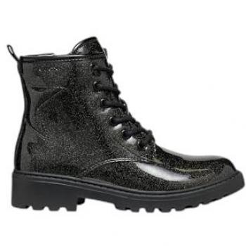 Bottines à Lacets Ronds et Zip Latéral – Paillettes