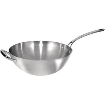 Vogue Stainless Steel 12-Inch Flat Base Wok