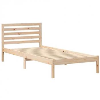 Cama de pino macizo marrón 100 x 220 cm