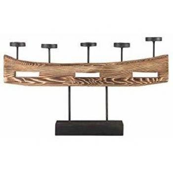 BELIANI Brown Wooden Candle Holder