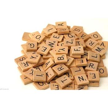 Brown Wood Letter Tiles, 500 Pieces – Complete Alphabet & Numerals