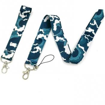 Hokusai Waves ID Card Holder Lanyard