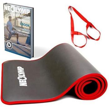 NEOLYMP Fitnessmatte Schwarz – Extra Dick schwarz rot