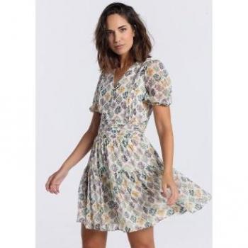Vestido corto con botones multicolor Lois Jeans
