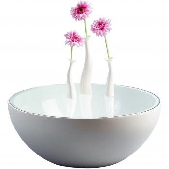 Couchtisch H 33 cm / D 81 cm – Weiß, Hochglanz Finish (HT4You 105580)