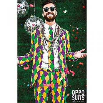 OppoSuits Lustiger Herren-Party-Anzug – Harlekin-Stil, Komplettset 50