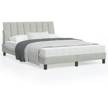 Light Gray Lova Oak-Panel Bed by VidaXL – 120x200