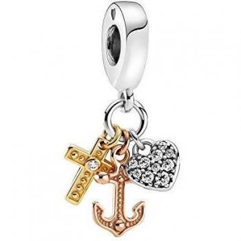 Pandora Charm colgante Cruz, Corazón y Ancla 799354C01, para Mujer