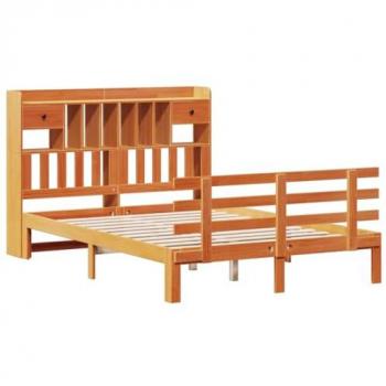 Librería Cama sin colchón Cera Marron 140x200 cm en Pino