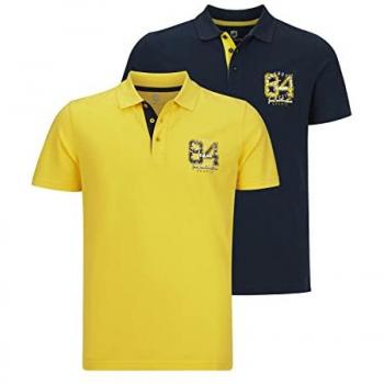 Doppelpack Herren Poloshirts GLENN in Gelb und Dunkelblau, Größe XXL