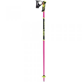 Bastones Leki WCR Lite SL 3D (rosa neón/negro/amarillo neón) para mujer, diseño ligero y resistente, longitud ajustable, empuñaduras ergonómicas y correas de muñeca