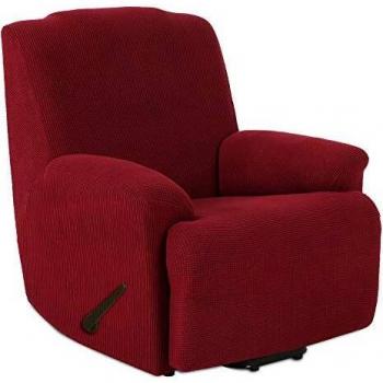 TIANSHU Fauteuil Relax Housse 1 Pièce Jacquard Extensible (Rouge foncé)