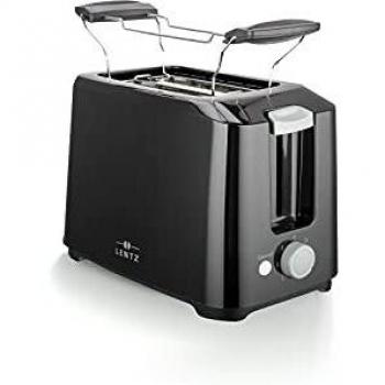 LENTZ 2‑Schichten Toaster 700 W – Brötchenaufsatz in Schwarz
