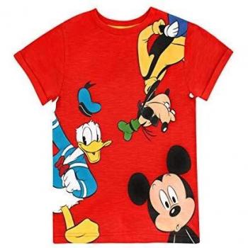 Mickey Mouse Goofy Donald Duck Red T-Shirt for Boys Age 4-5 Years