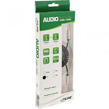 InLine Slim Audio Spiralkabel 3,5mm ST/ST, 4-polig, Stereo, 0,5m