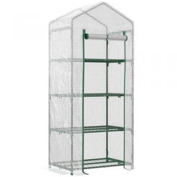4-Tier Plant House Shed with PE Cover