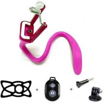 Bâton selfie pliable avec trépied Bluetooth, monopode compatible téléphone et caméra – variant jaune