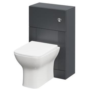 Satin Anthracite 500mm Toilet Unit and Soft Close Toilet Pan