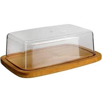 Beurrier en Bambou et Plastique H6 x 12,5 x 20,5 cm