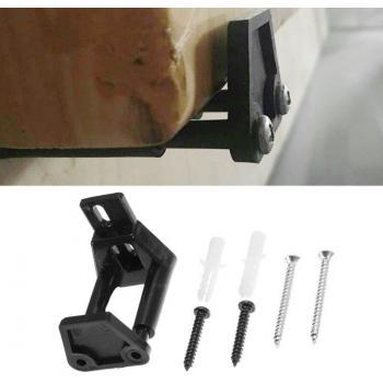Adjustable Black Door Guide Clip for Sliding Barn Door Hardware