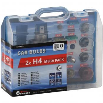 Servisní box autožárovek MEGA H4+H4 s pojistkami