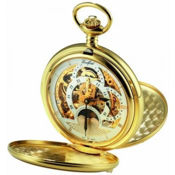 Full Hunter Woodford 1051 Skeleton Mechanical Pocket Watch