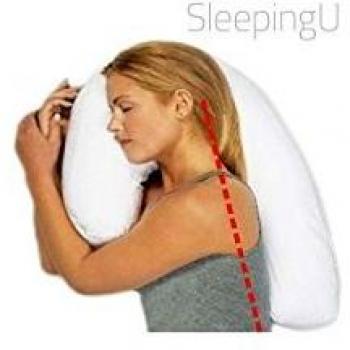 Oreiller Jewel Bedding Sleeping U, Polyester, Blanc, 36 x 14 x 42,4 cm, Lot de 2