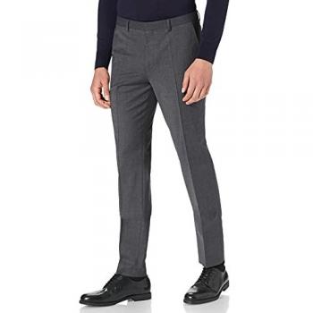 Pantaloni Hugo Hesten – Grigio Scuro, Piega Frontale Classica