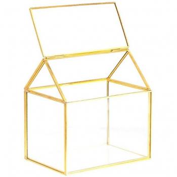 Terrarium décoratif en forme de maison en cuivre