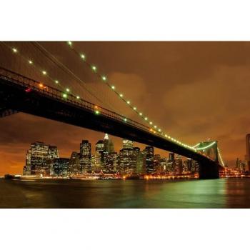 Papermoon Dekor‑Poster „Night View of the Brooklyn Bridge“ – 458 cm²