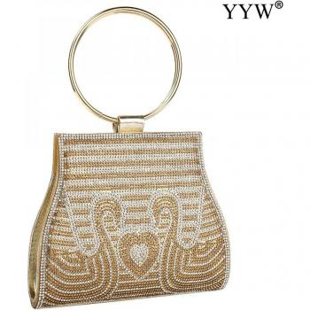 Women's Luxury Clutch Bag with Pearl and Rhinestone Detail for Events