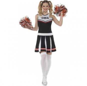 Smiffy Female Cheerleader Uniform Black/White