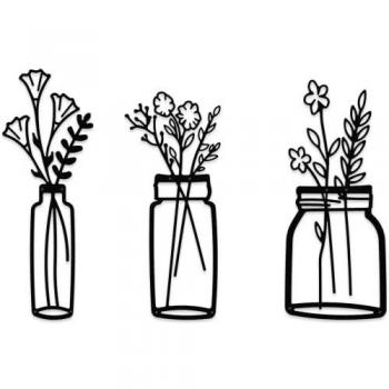 Metal Flower Wall Art Set